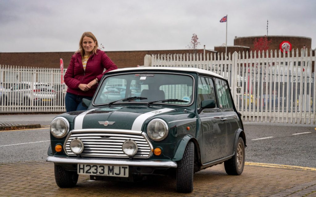 Hagerty_Vicky_Parrott_drives_Tommy_a_Rover_Special_Projects_Mini_Cooper_pic_by_Andrew_Crowley