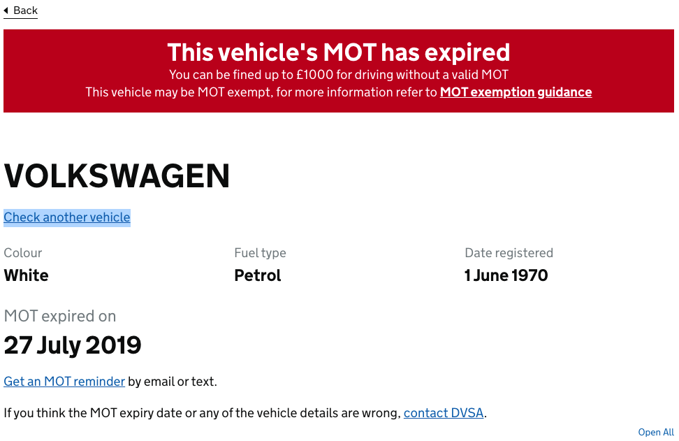 Historic MOT: Red Can Mean Go