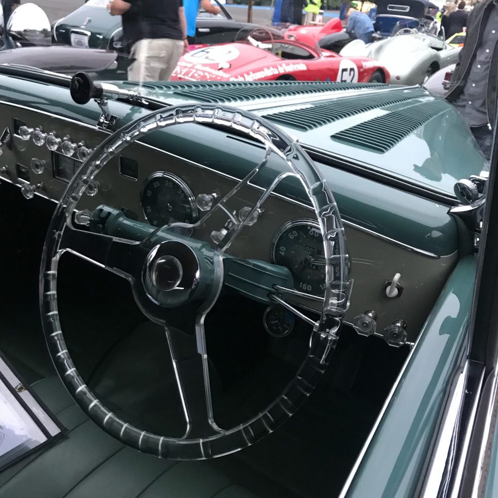 Steering wheel of the 1949 Delahaye 135M Cabriolet by Guilloré