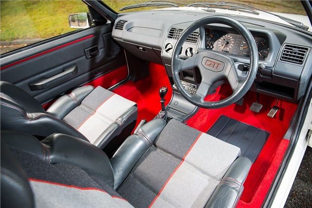 Analysis: Hot hatches vs Ferrari Testarossa – Hagerty Price Guide_2020_Peugeot 205 GTI 1.6 interior