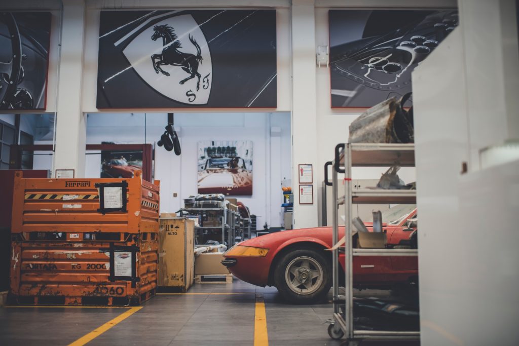 A Daytona awaits restoration at the Ferrari Classiche workshop_Hagerty