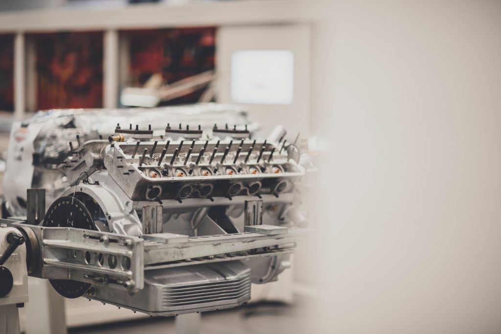 Engine work being performed in the workshop at Ferrari Classiche_Hagerty