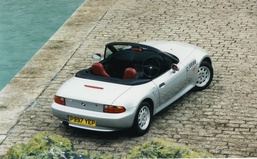 A roofless BMW Z3 1.9 roadster