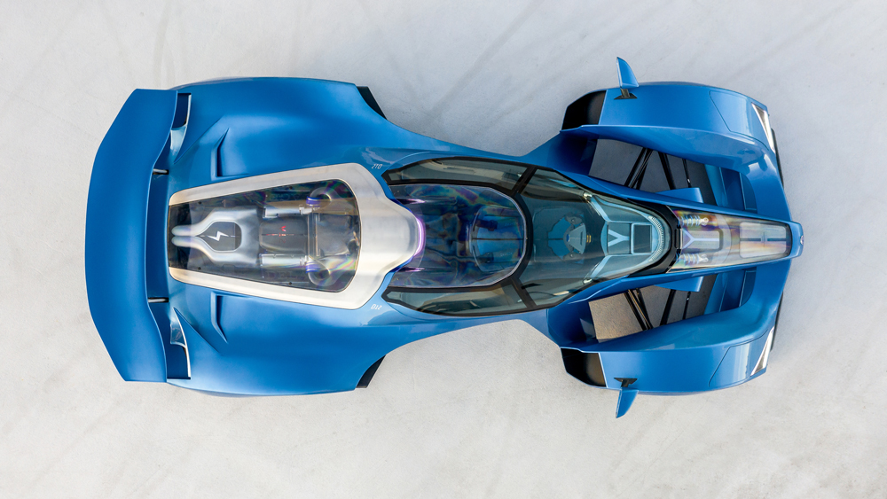 Delage D12 supercar overhead view