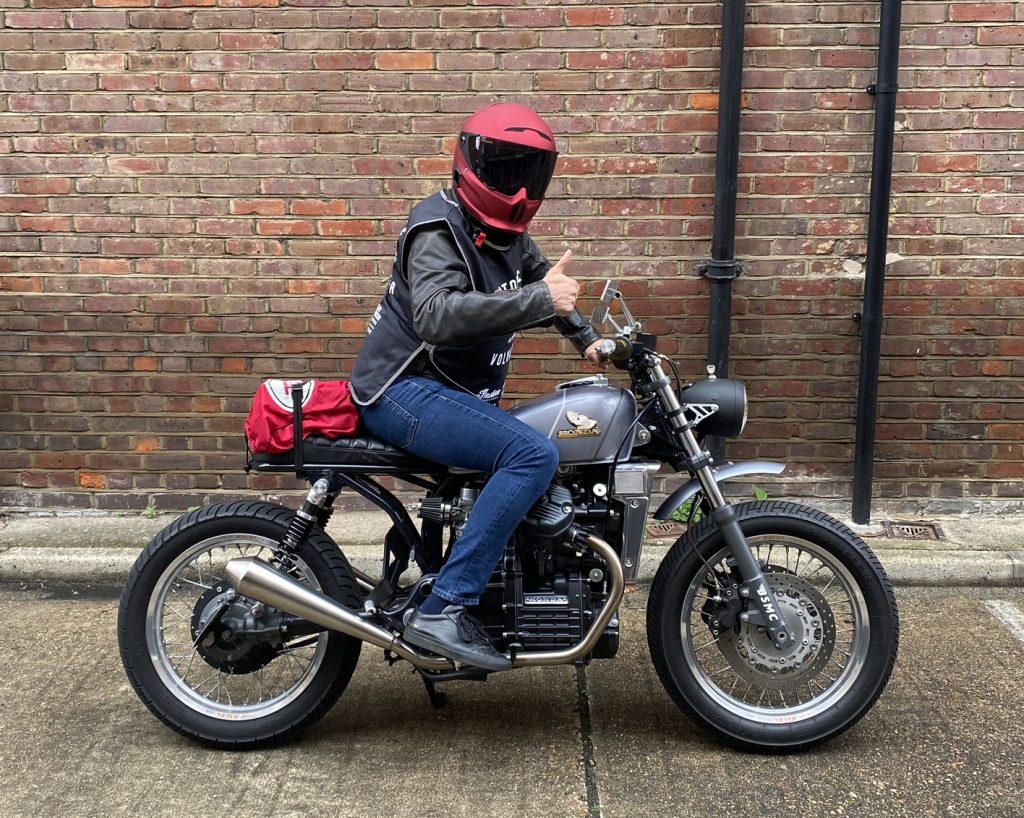 Len Rinaldi has been delivering blood oxygen-level monitors in London, using a custom Honda CX500