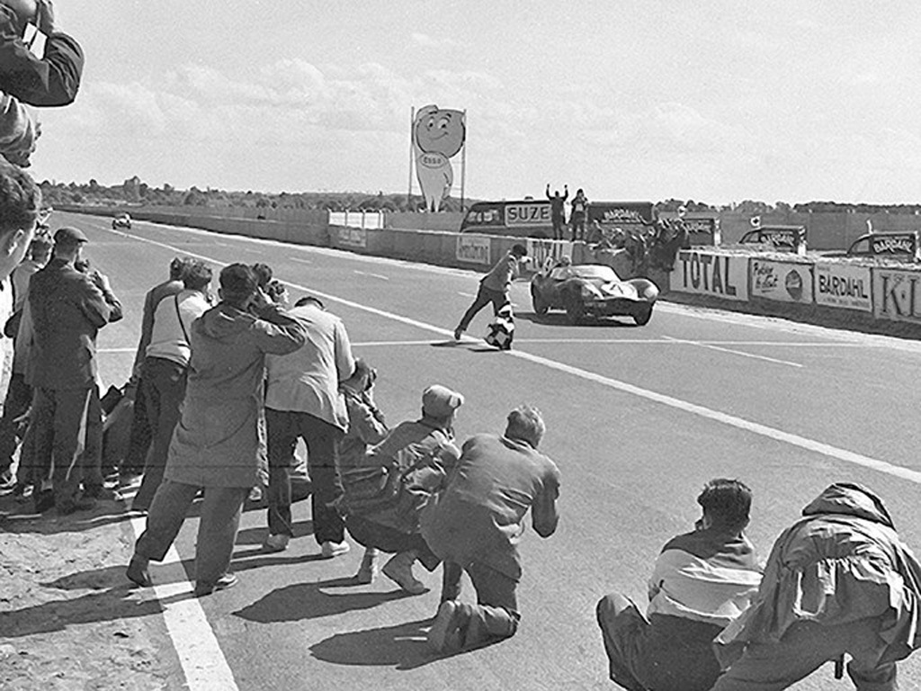 Jaguar D-Type wins the 1955 Le Mans