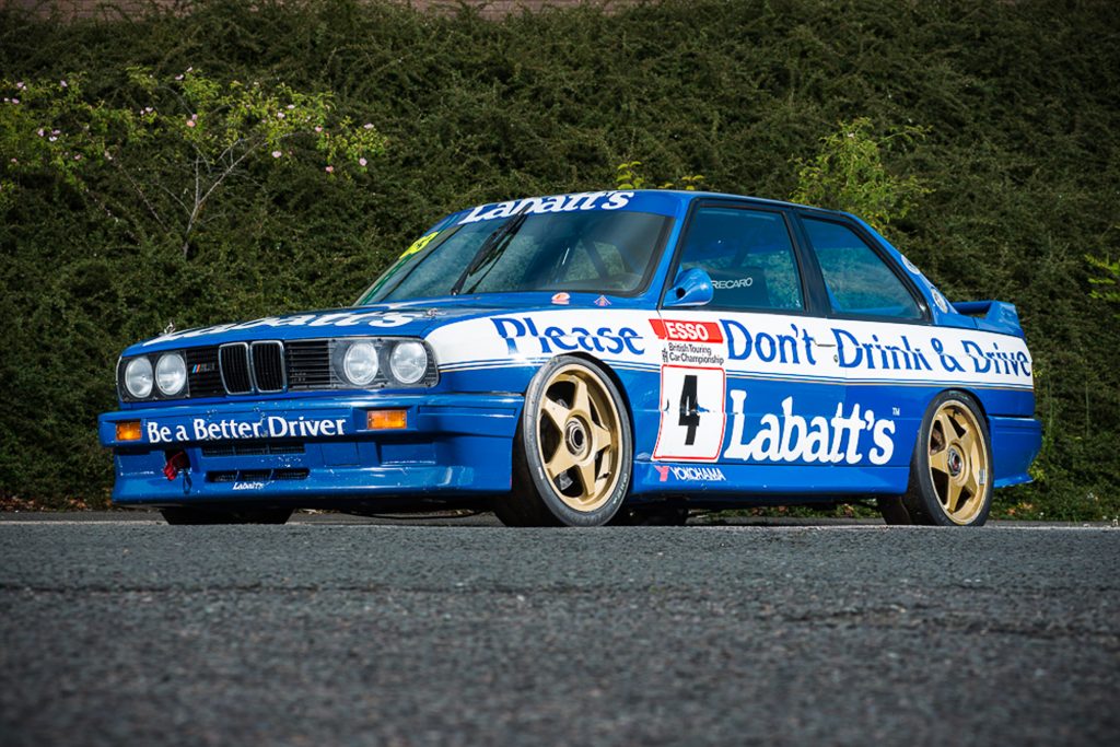 A 1991 BMW E30 M3 raced by Tim Harvey