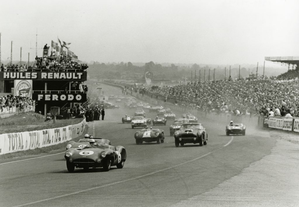 Aston Martin on its way to a win at the 1959 Le Mans race