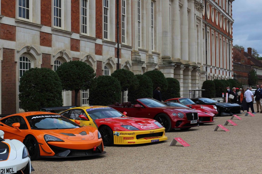 Racing cars and hypercars mingle side by side at the 2020 Hampton Court Concours of Elegance