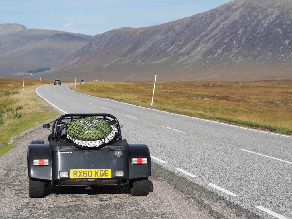 The A82 to Glencoe in a Caterham 7