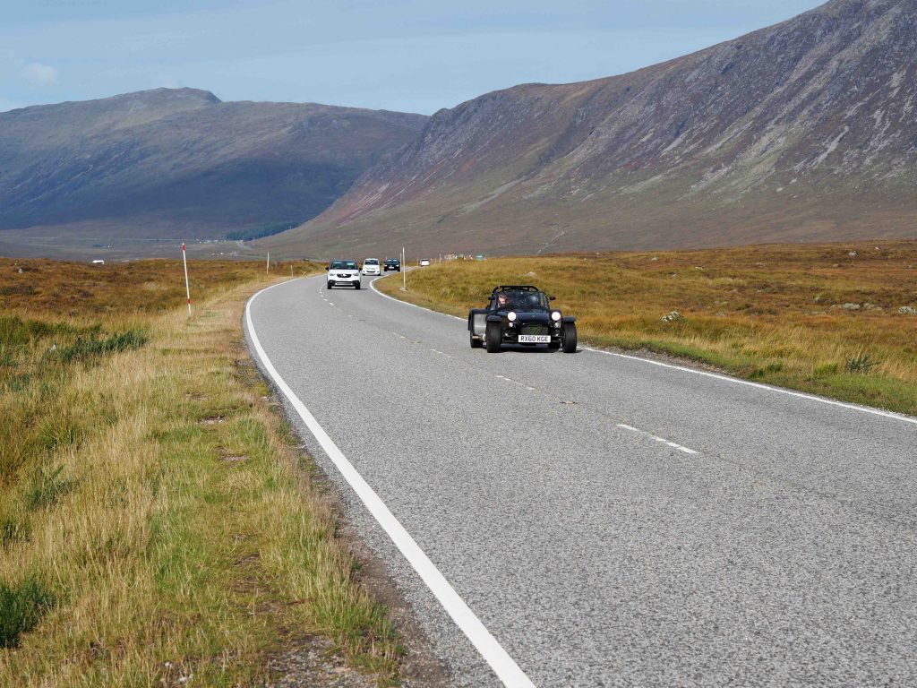 The A82 to Glencoe in a Caterham 7