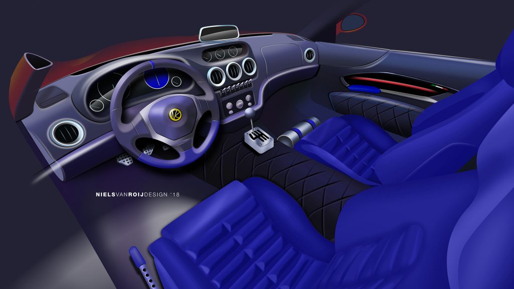 Modern Ferrari Breadvan interior sketch