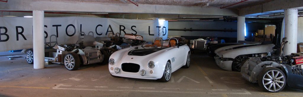 Bristol Cars underground car park with Bullet prototype