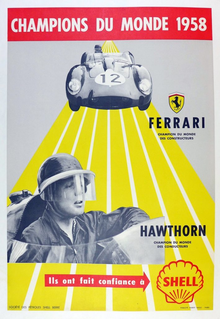 Ferrari Champions du Monde Shell advertising poster collectible automobilia