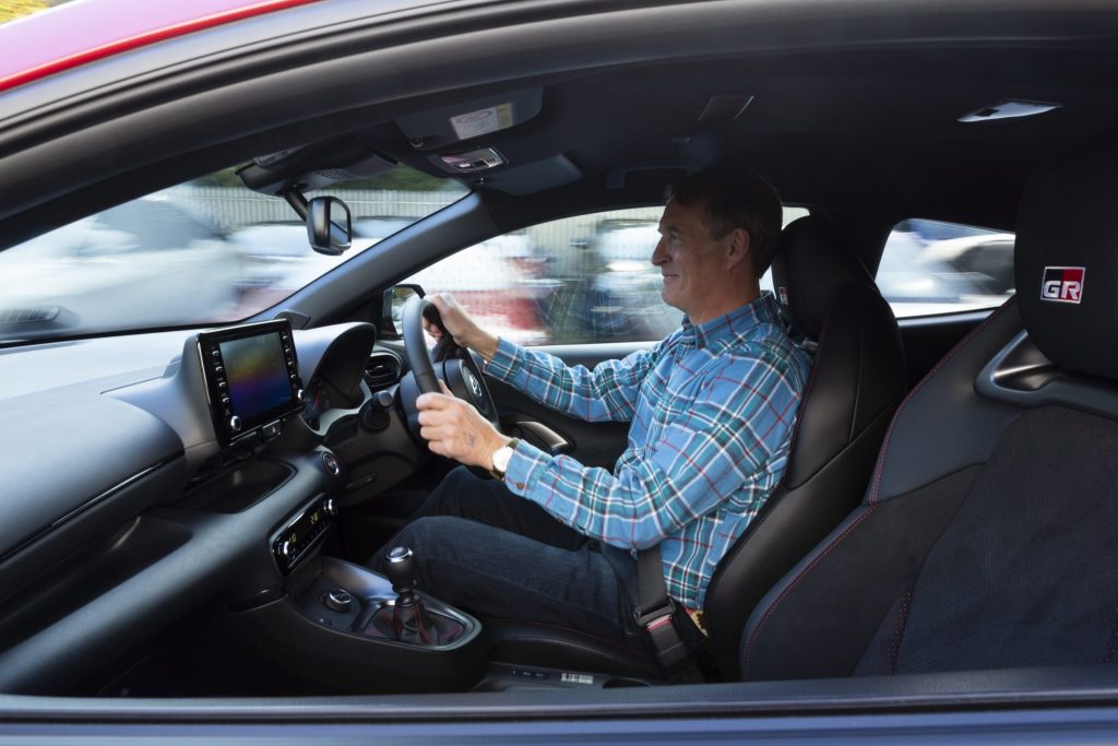 Andrew English driving the Toyota GR Yaris