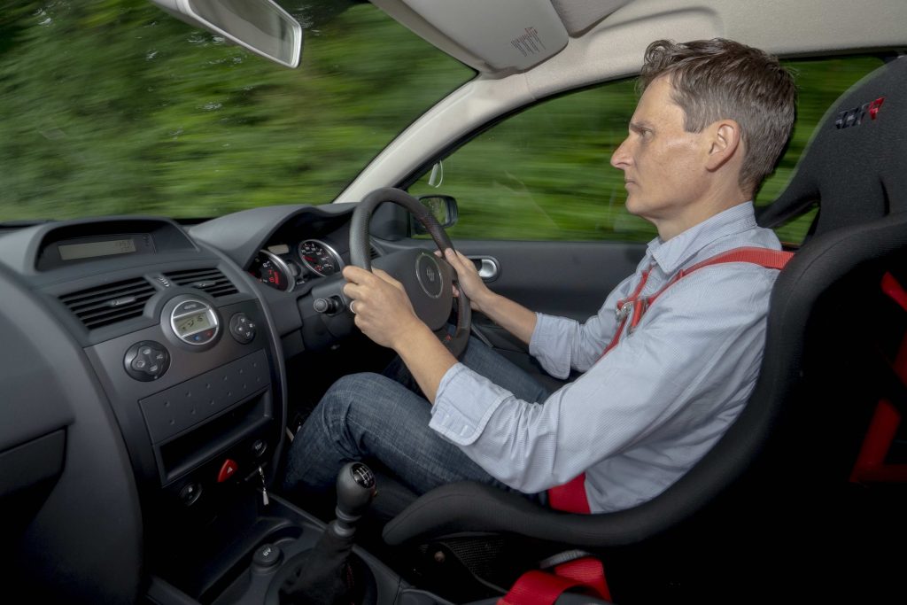 James Mills drives the RenaultSport Megane R26R