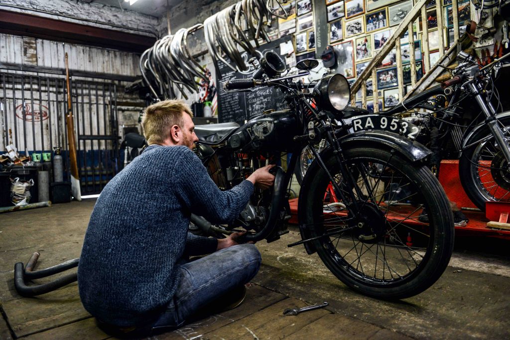 Ben Hardman making exhausts for classic motorbikes