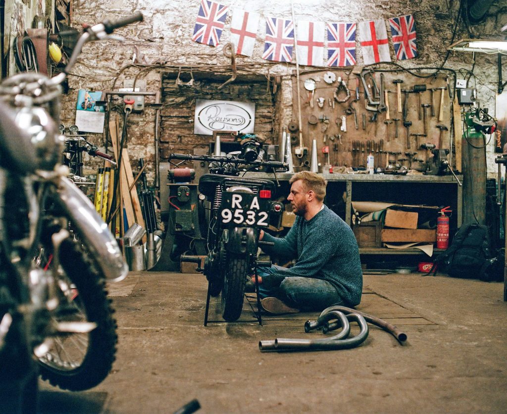 Ben Hardman making exhausts for classic motorbikes