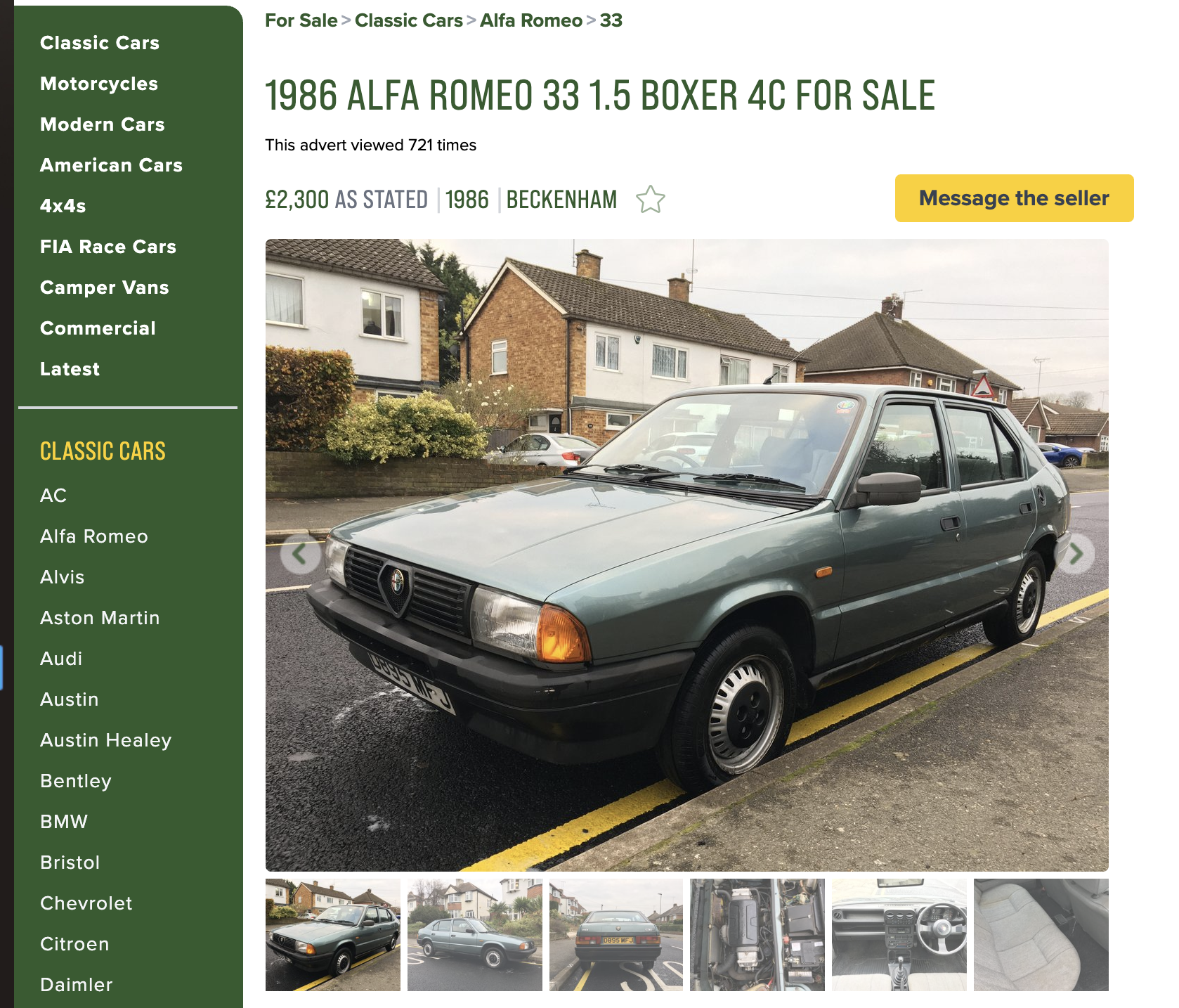 Unexceptional Classifieds: Alfa Romeo 33 1.5 4C