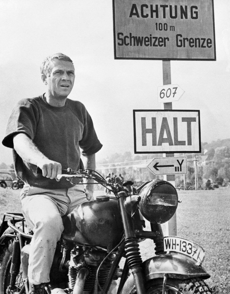 Steve McQueen on a Triumph TR6R