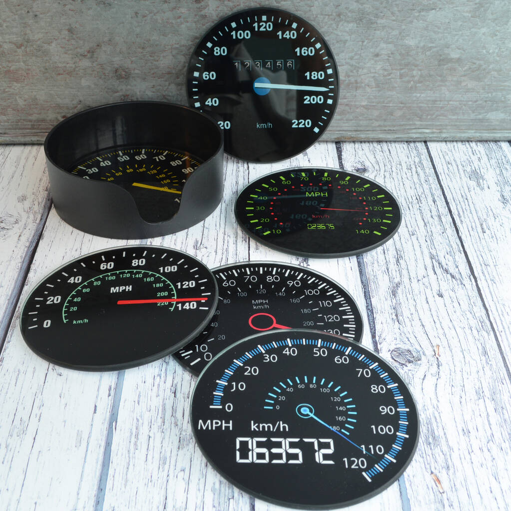 Speedo coasters_2020 Christmas gift ideas for car enthusiasts_Hagerty