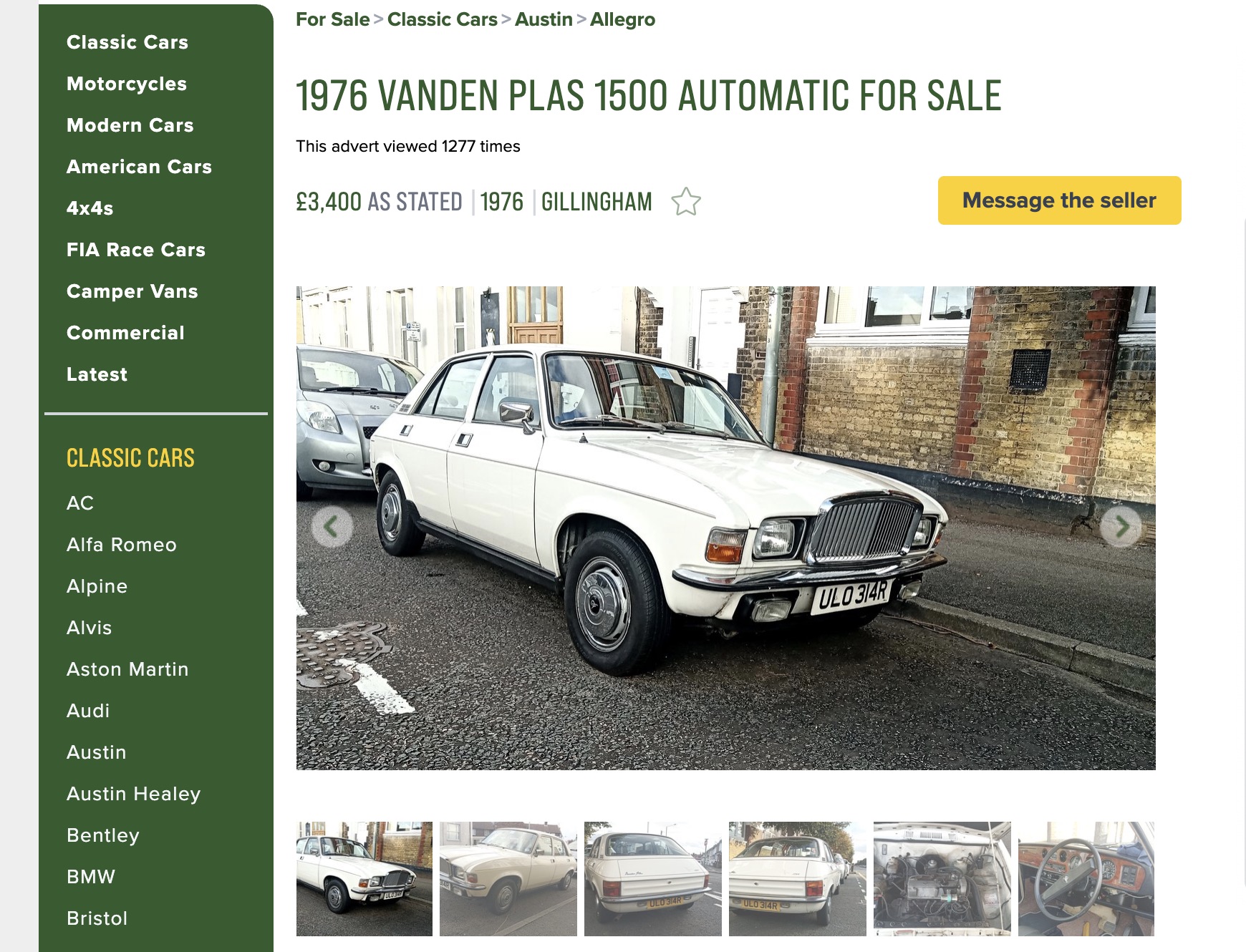 Unexceptional Classifieds: Austin Allegro Vanden Plas