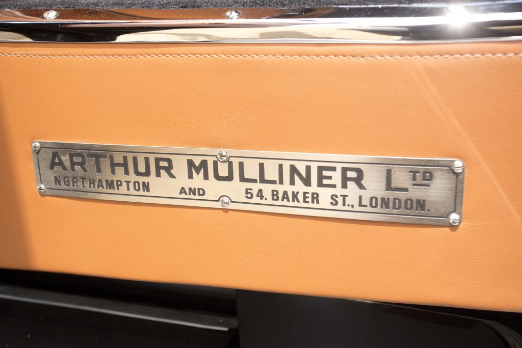 Arthur Mulliner plaque in Bentley 8 Litre