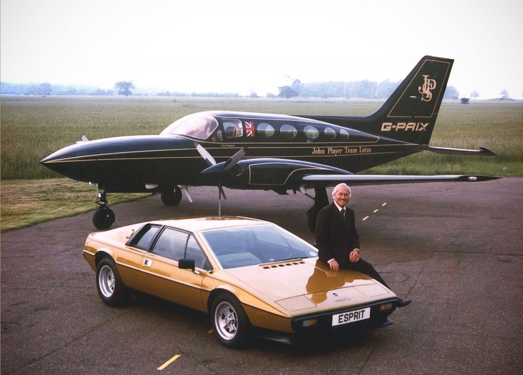 Colin Chapman with Lotus Esprit