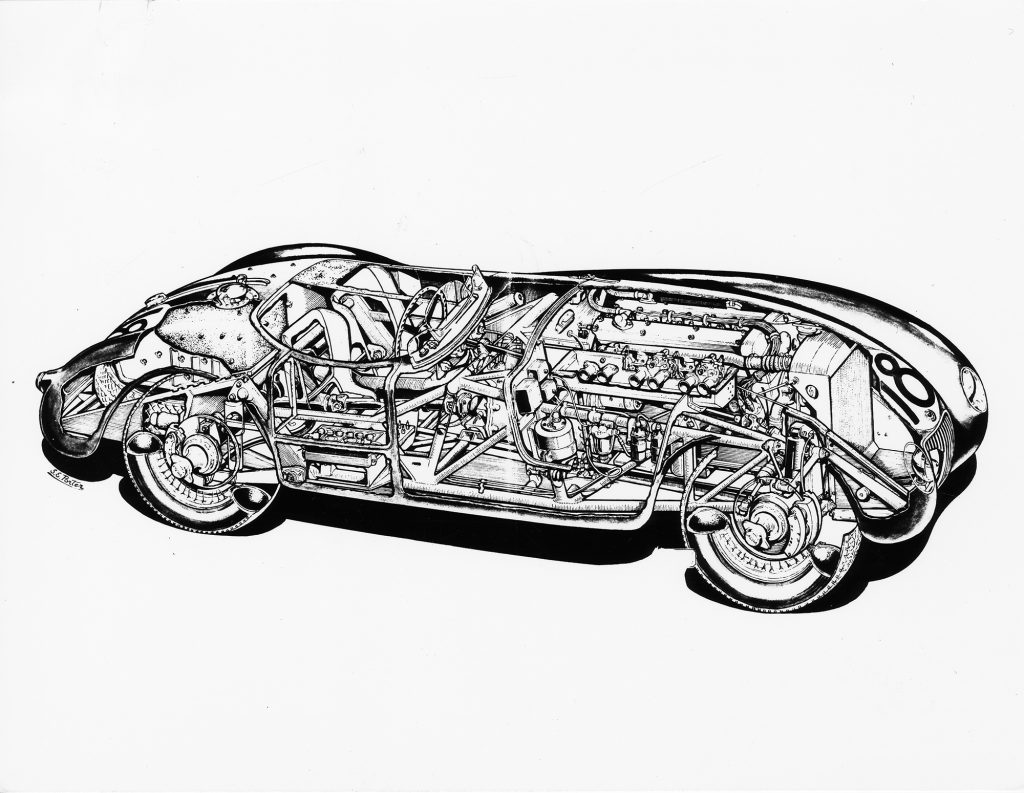 Jaguar C-type technical illustration