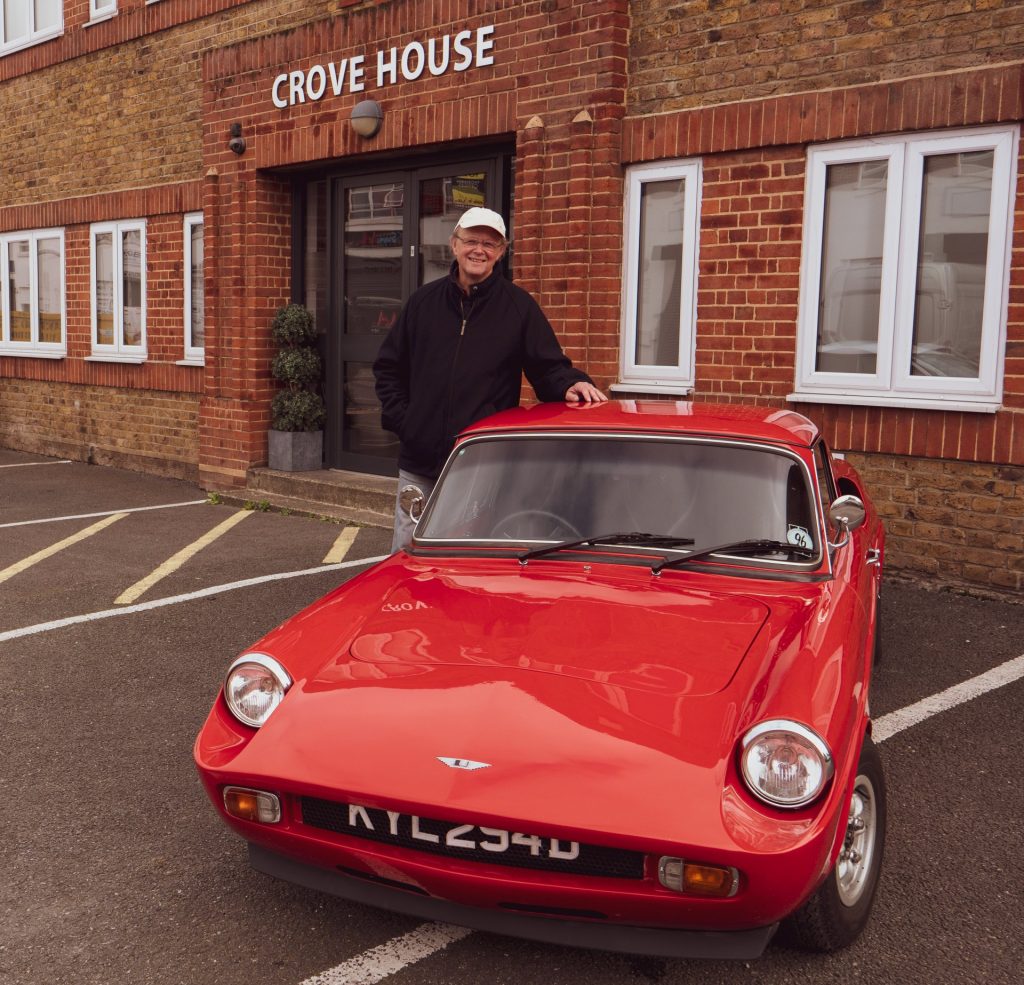 Tim Carpenter with his Unipower GT at the site of the old factory