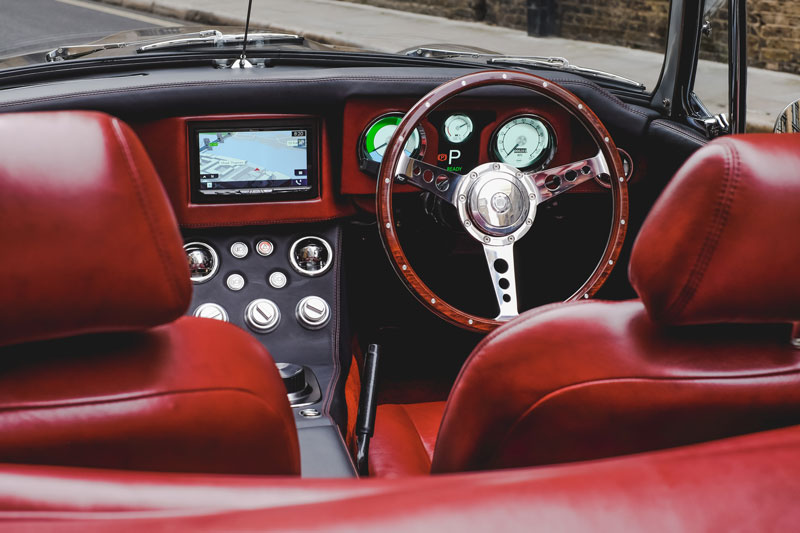 RBW MG B roadster EV interior