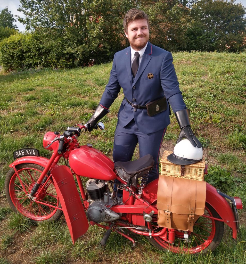 21-year-old William Fothergill and his 1958 ex-GPO BSA Bantam D1