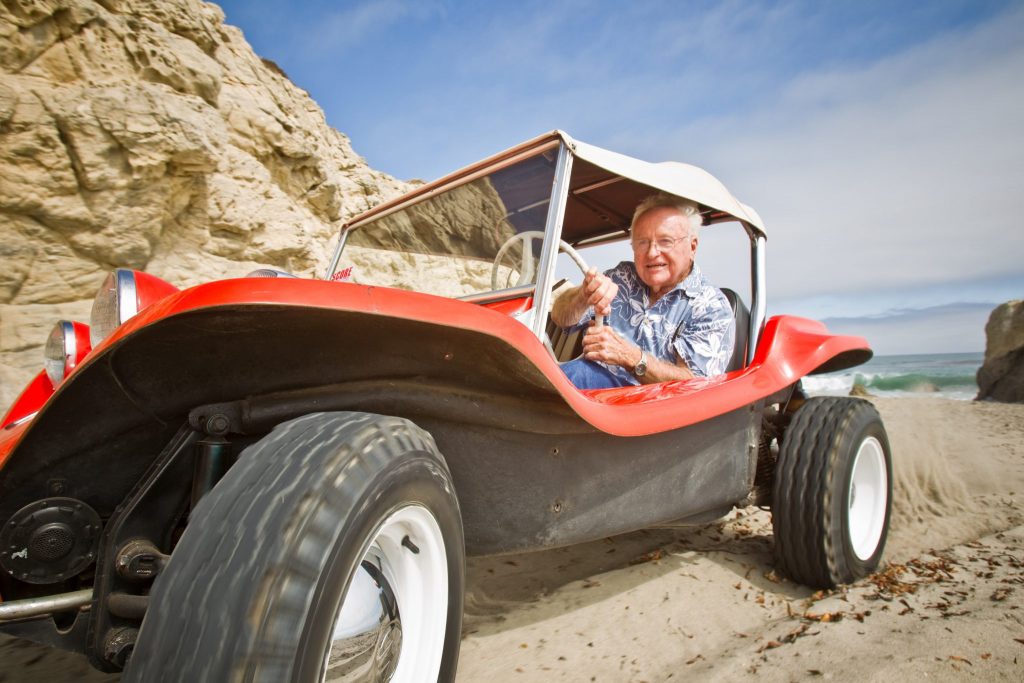 Bruce Meyers with the Meyers Manx buggy