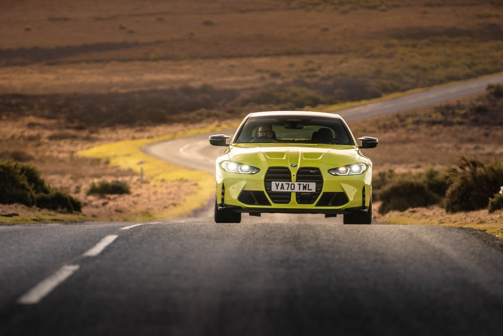 Front grille of the 2021 BMW M4 Competition with carbon pack