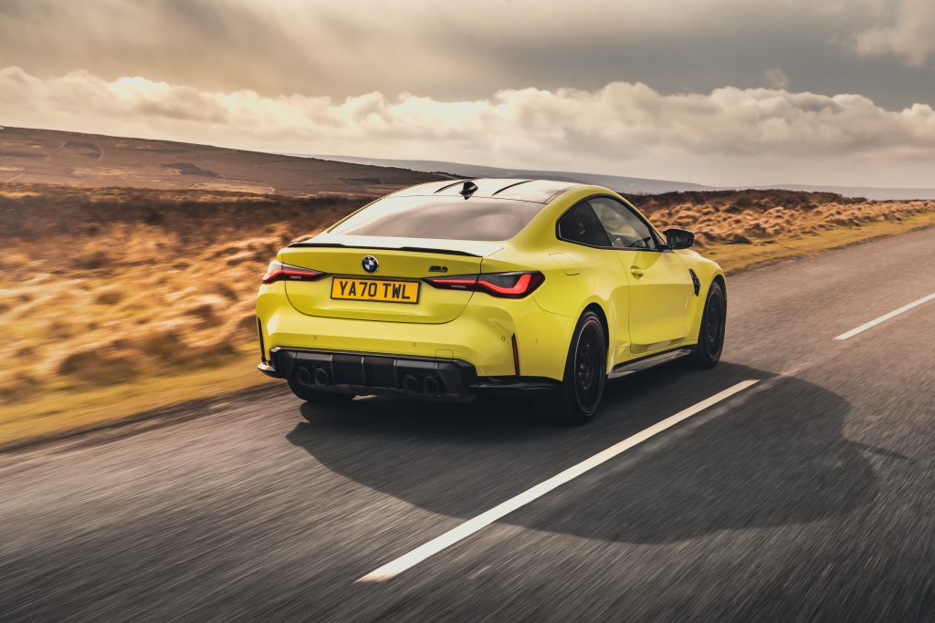 Rear view of the 2021 BMW M4 Competition