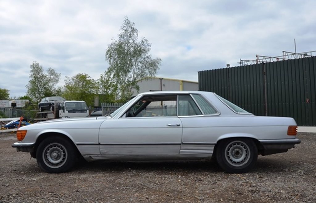 Ex Peter Seller Mercedes 450 SLC before it was restored