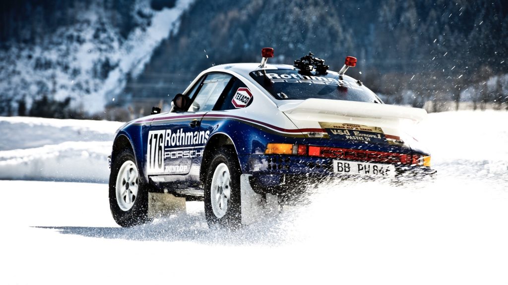 Watch Walter Röhrl drifting the Paris-Dakar Porsche 953 on ice