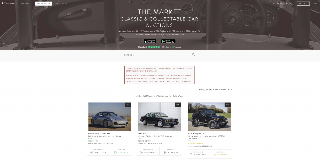 Online auction site The Market