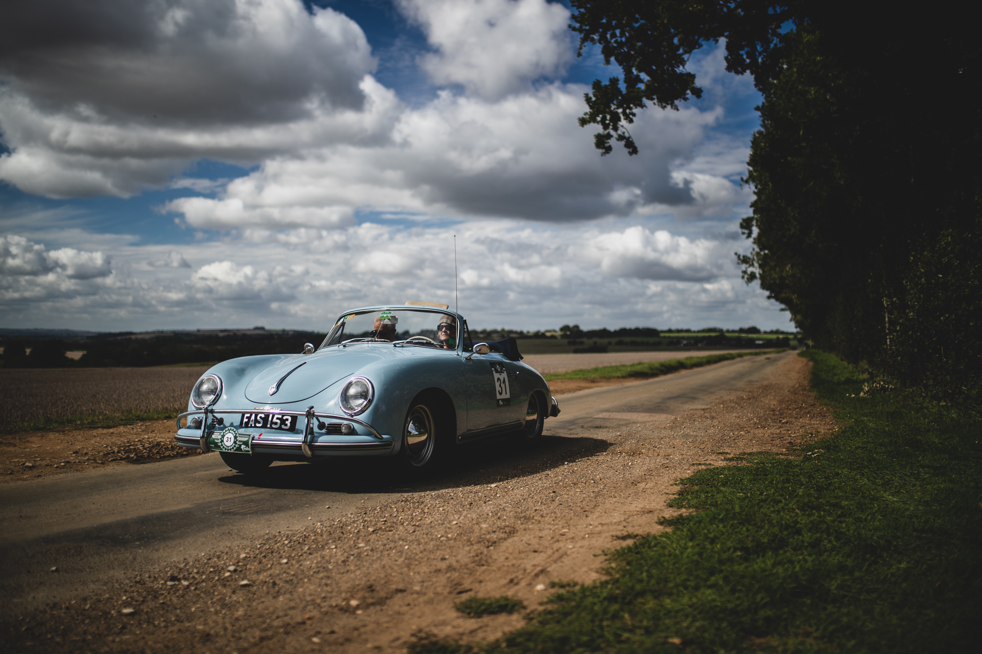 Porsche 356 roadster on rally