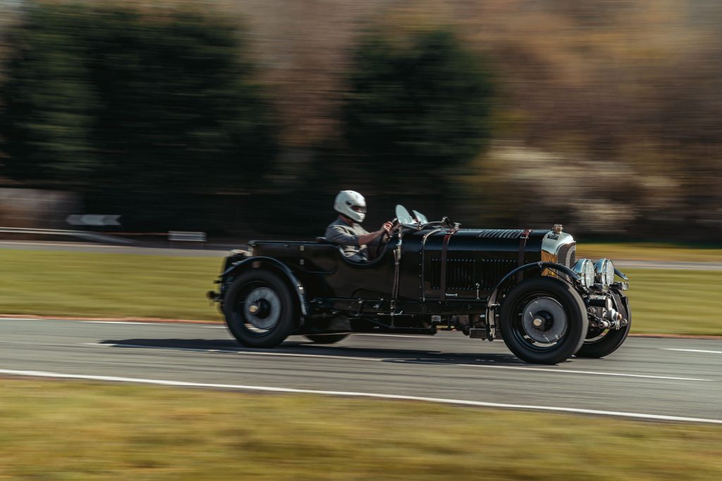 David Lillywhite driving the new Bentley Blower 4.5 litre continuation car