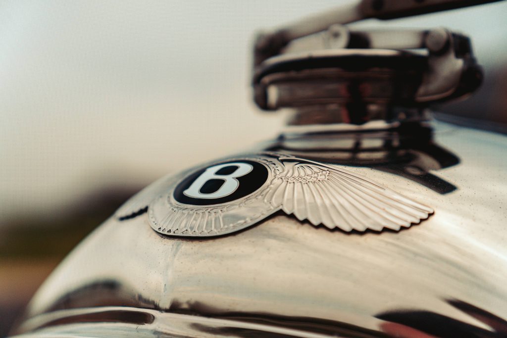 Winged emblem of the Bentley Blower Continuation Series car