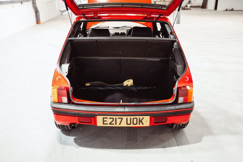 Boot of a Peugeot 205 GTI