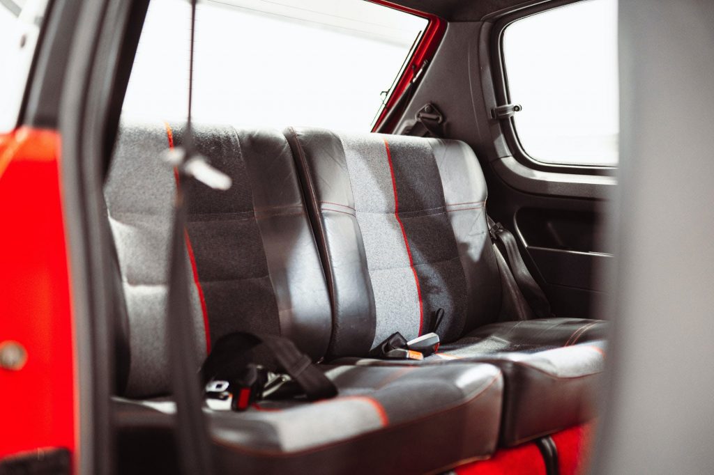 Back seats in a Peugeot 205 GTI