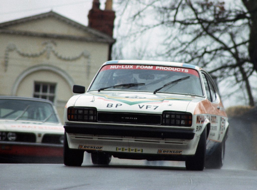 Jeff Allam drifts his Ford Capri in 1978