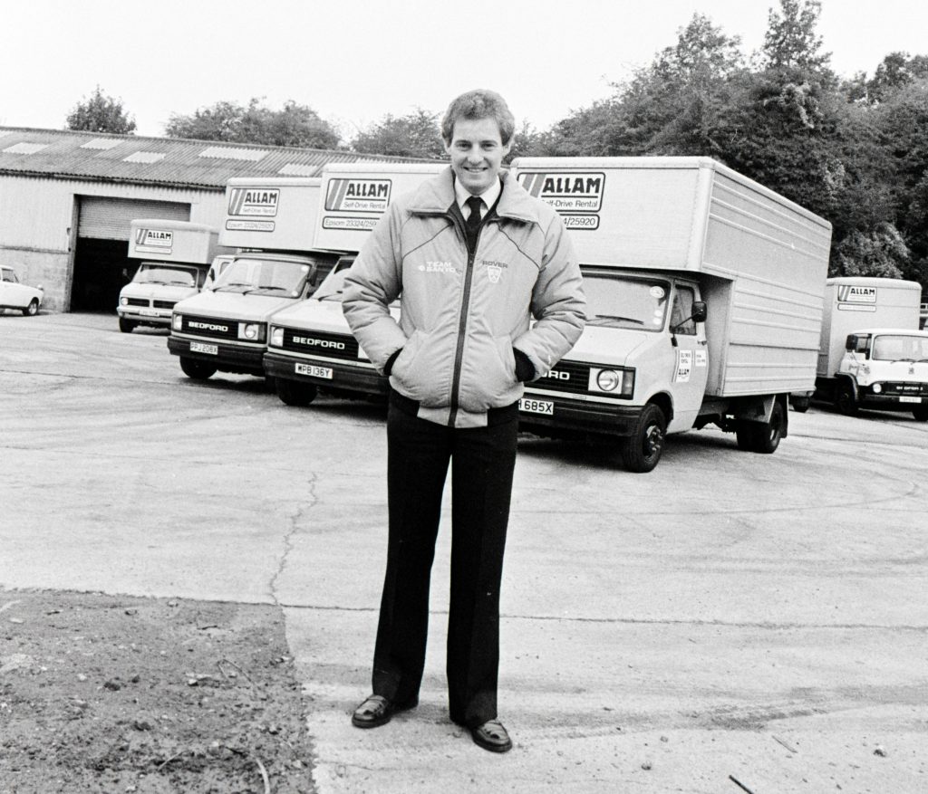 Jeff Allam with the van hire business he ran