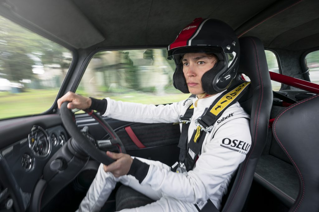 Jack Aitken driving the Mini Remastered Oselli Edition