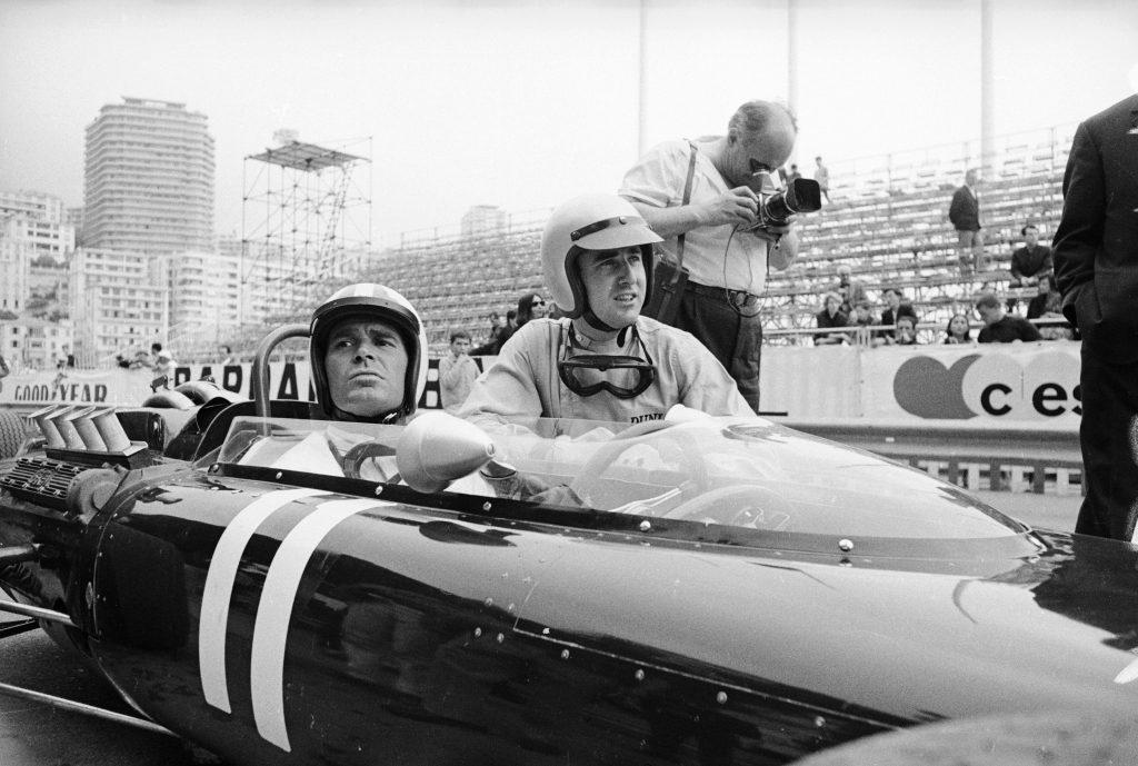 James Garner during filming of Grand Prix