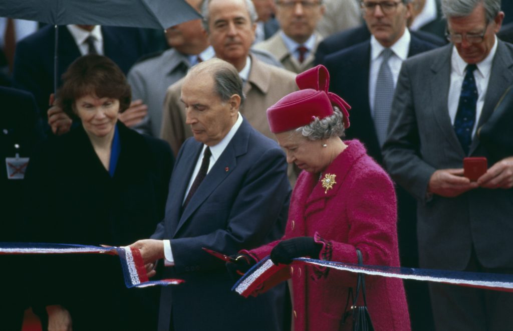 Queen Elizabeth II and Francois Mitterand Channel Tunnel