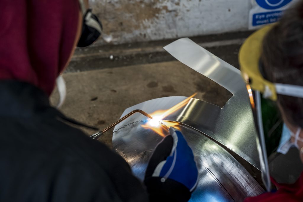 Welding aluminium fuel tanks for classic motorcycles at Tab Classics in Wales