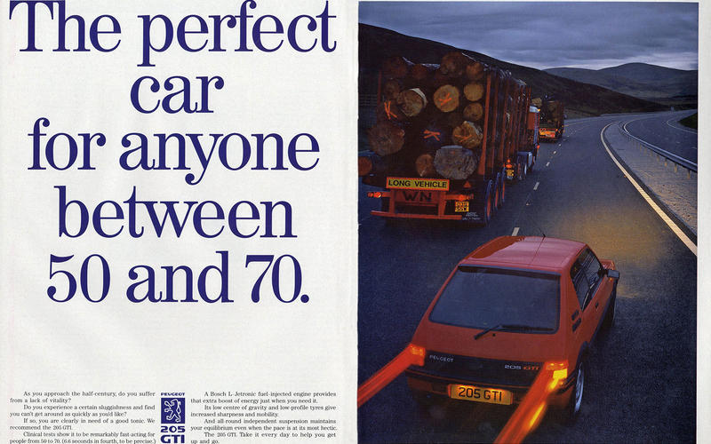 Peugeot 205 GTi advert